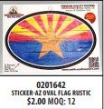 AZ Oval Rustic Flag Sticker