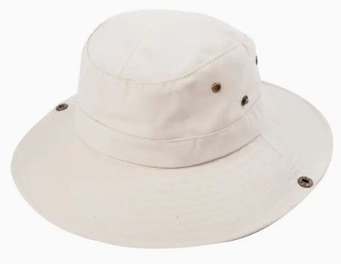 Unisex Wide Brim Sun Boonie Hat White
