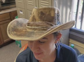 Rustic Cowgirl Feather and Band Hat