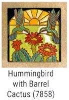 Sunrise Hummingbirds w/Barrel Cactus Tile