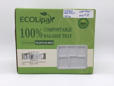 EcoLipa Compostable Bagasse Tray