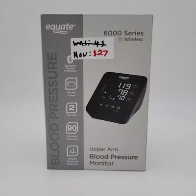 Equate 6000 Series Wireless, Blood Pressure, Upper Arm Blood Pressure Monitor