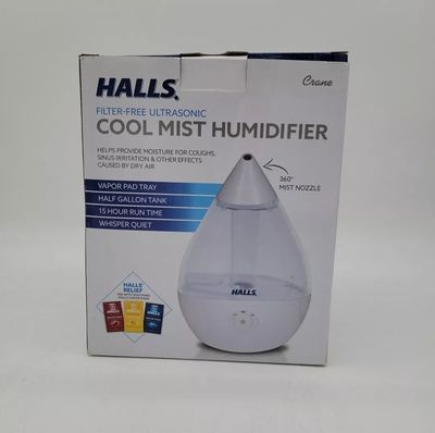 Halls Filter Free Ultrasonic Cool Mist Humidifier Half Gallon Tank