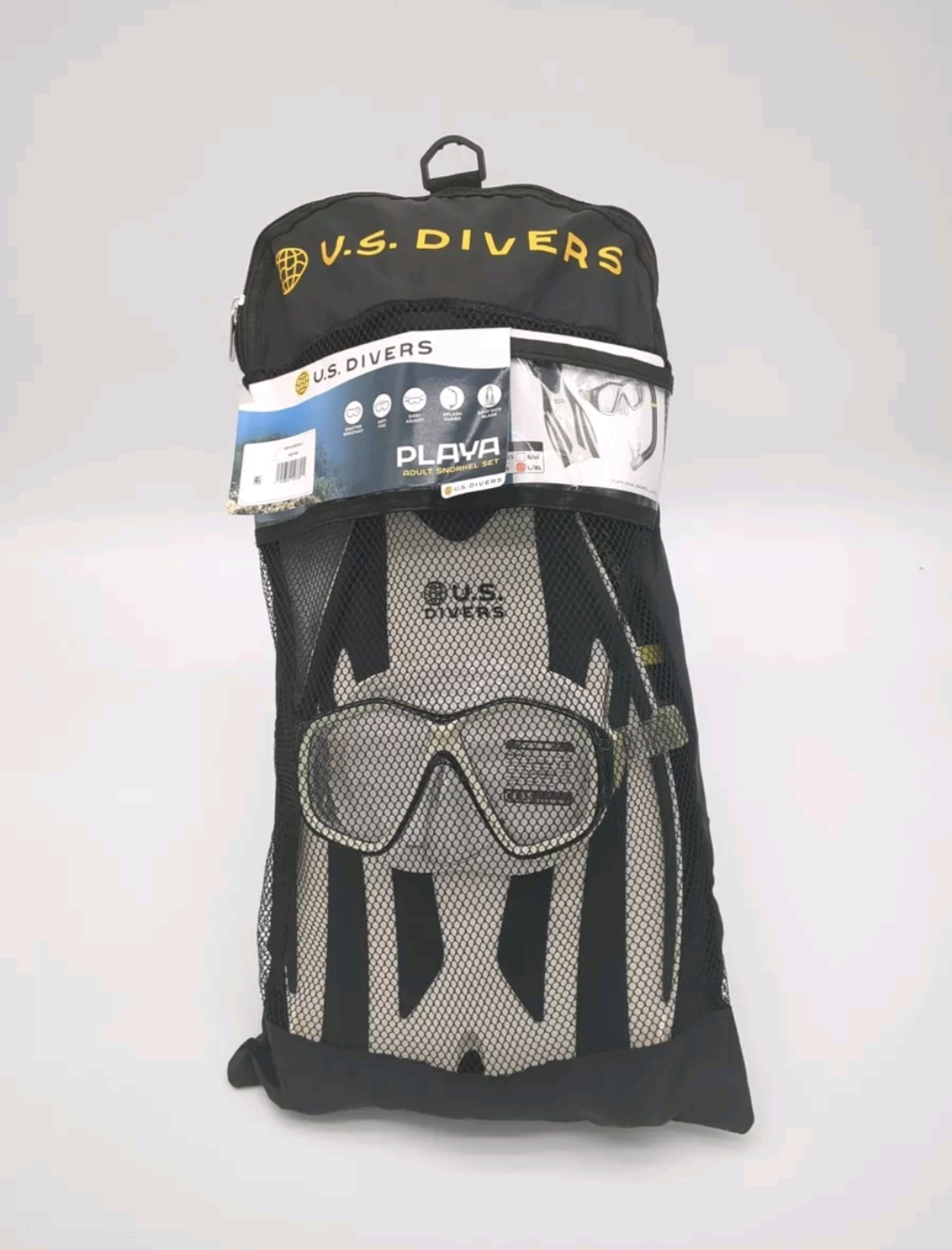 US Divers Adult Snorkel &amp; Fins Set Playa New