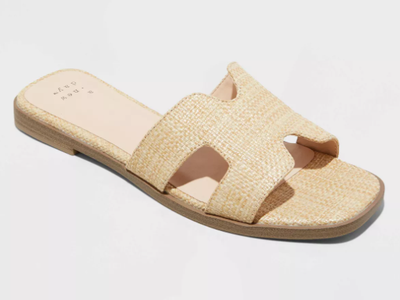 Women&#39;s Nina Slide Sandals - A New Day, Color: Beige, Size: 7.5