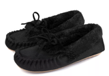 Women&#39;s Naomi Faux Fur Moccasin Slipper, Color: Black, Size: 11