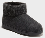 dluxe by dearfoams Women&#39;s Bella Knit Cuff Felted Bootie Slippers