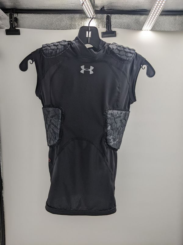 Under Armour Padded Football Compression Shirt Black Size Y M