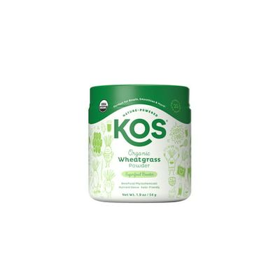 KOS Organic Wheatgrass Powder - Vegan Superfood Booster Gluten Free Non GMO - 1.9 Oz 20 Servings