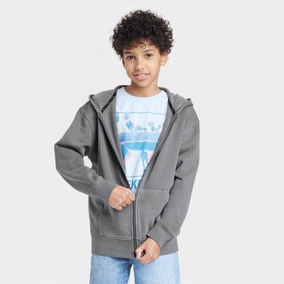 Boys&#39; Zip-up Hooded Sweatshirt - Art Class™ Gray