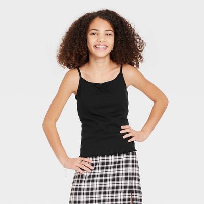 Girls&#39; Cinch Front Tank Top - Art Class™ Black