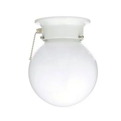 Mainstays 5.9&quot; Classic Flush Mount Ceiling Light, White Finish Frosted Glass Shade, Bulb Not Included