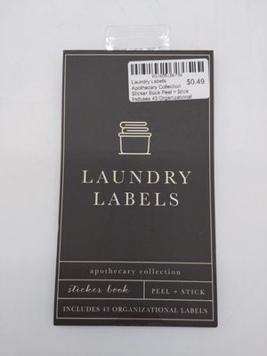 Laundry Labels Apothecary Collection Sticker Book Peel + Stick  Incluses 43 Organizational Labels