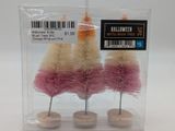 Halloween Bottle Brush Tress 3PC Orange White and Pink