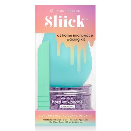 Sliick by Salon Perfect at Home Microwave Waxing Kit Wax Beads Hair Removal 4 Oz All Skin Types