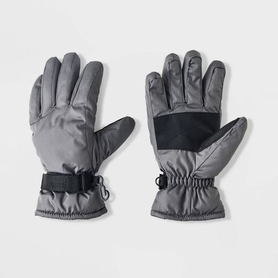 Boys&#39; Knitted Adjustable Gloves - Cat &amp; Jack™ Gray 8-16