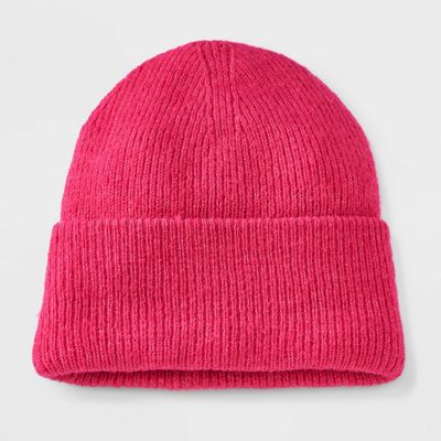 Girls&#39; Ribbed Solid Beanie - Art Class™ Pink OSFM