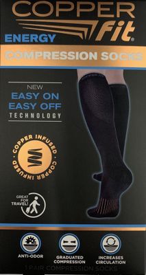 Copper Fit Compression Socks Black L/XL