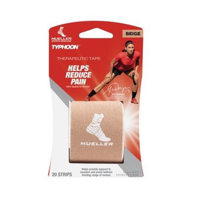 Mueller Typhoon Kinesiology Therapeutic Tape Beige 20 Precut I-Strips