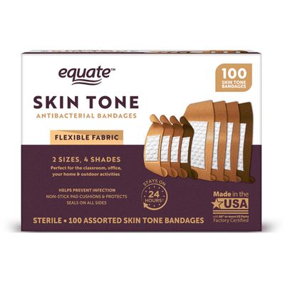 Equate Skin Tone Antibacterial Flexible Fabric Bandages 100 Count