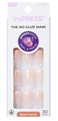 imPress Bare French Press-On Nails, No Glue Needed 30ct