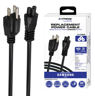 Xtreme 3 Prong 10ft Replacement Power Cable