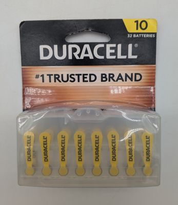 Duracell Hearing Aid Batteries with Easy-Fit Tab Size 10 32 Pack