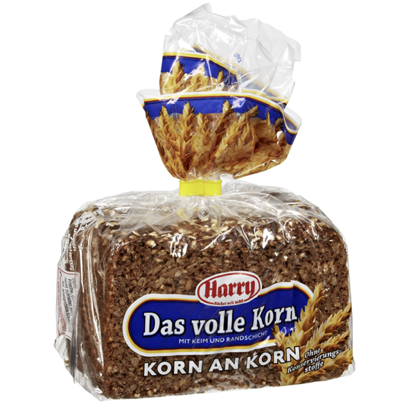 Harry Das volle Korn geschnitten, frisches kerniges Roggenvollkornbrot 500 g Beutel