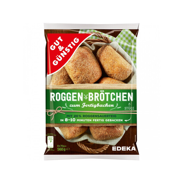 Roggen Brötchen 8 Stück 560g gut&amp;günstig