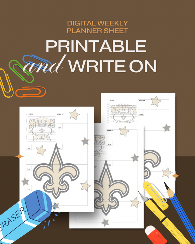 Saints Printable Weekly Planner