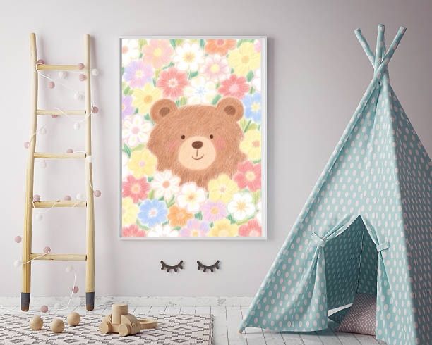 Floral Bear Nursery Delight