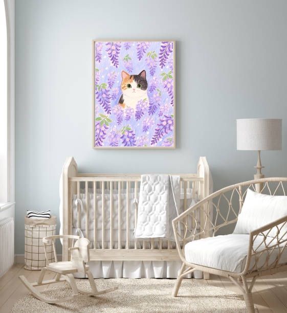 Lavender - Loving Kitty Nursery Art