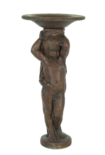 Cherub Tall With Shallow Bowl on Head