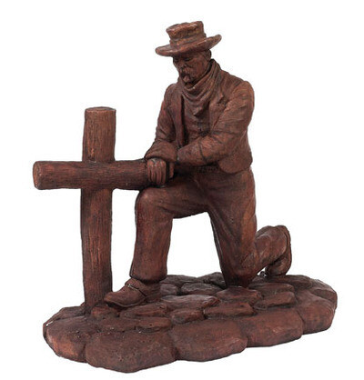 Kneeling Cowboy at Cross