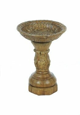 Decorative Bowl Leaf Pedestal Birdbath