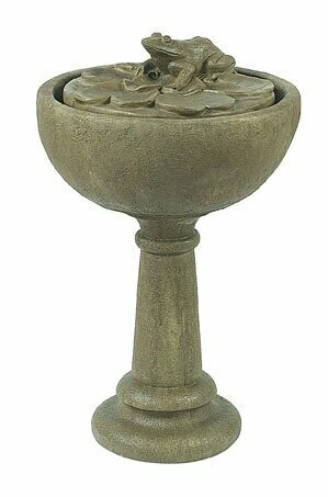 Frog Bowl Fountain on Pedestal
