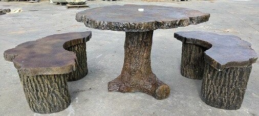 Table- 2 Bench Wood Slice Picnic Set