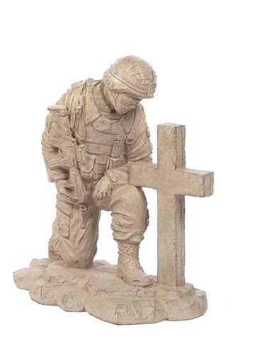 Kneeling Soldier at Cross