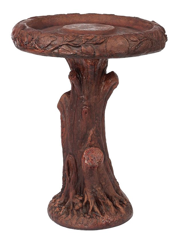 Timber Wood Birdbath