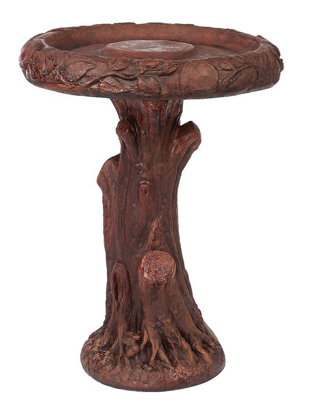 Timber Wood Birdbath