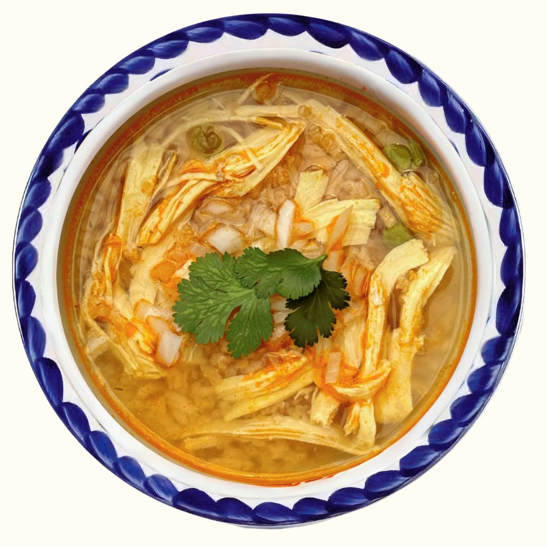 Consomé (caldo) de pollo deshebrado grande 800 ml