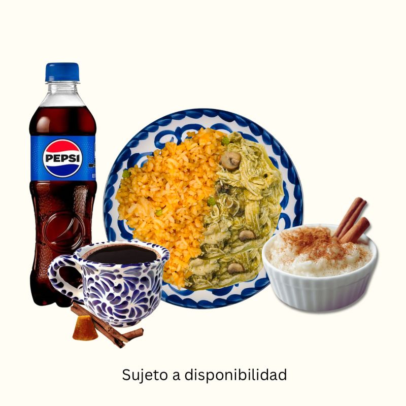 Combo mole con arroz rojo