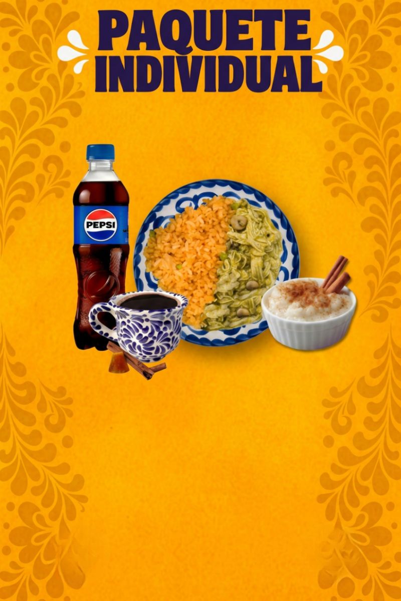 Combo mole con arroz rojo