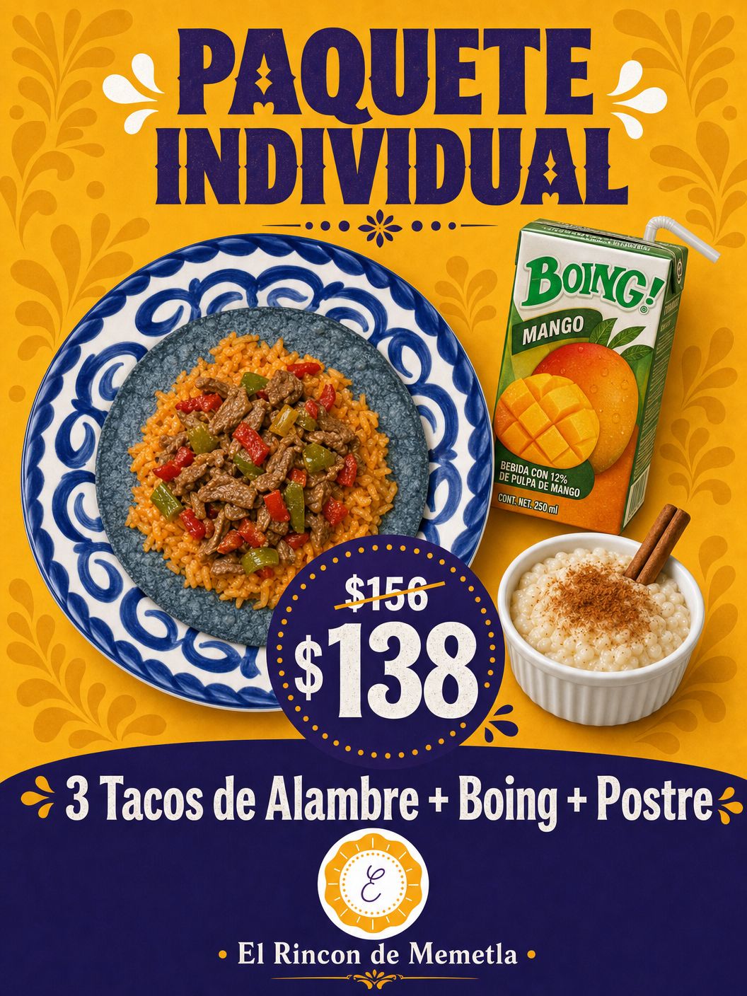 Paquete de tacos con guisos
