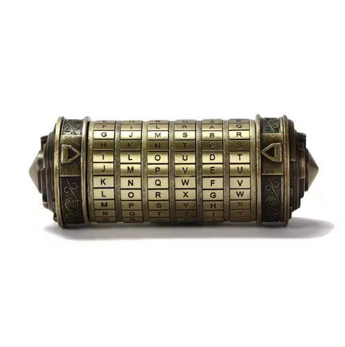 Da Vinci Cryptex Puzzle Box - Rustik/Guld