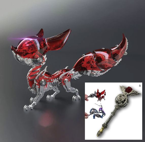 3D Fox Metal Puzzle + 3D Wand Metal Puzzle