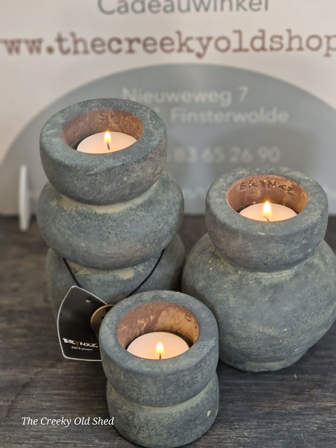 Set van 3 waxinelicht kandelaars