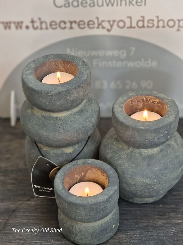 Set van 3 waxinelicht kandelaars