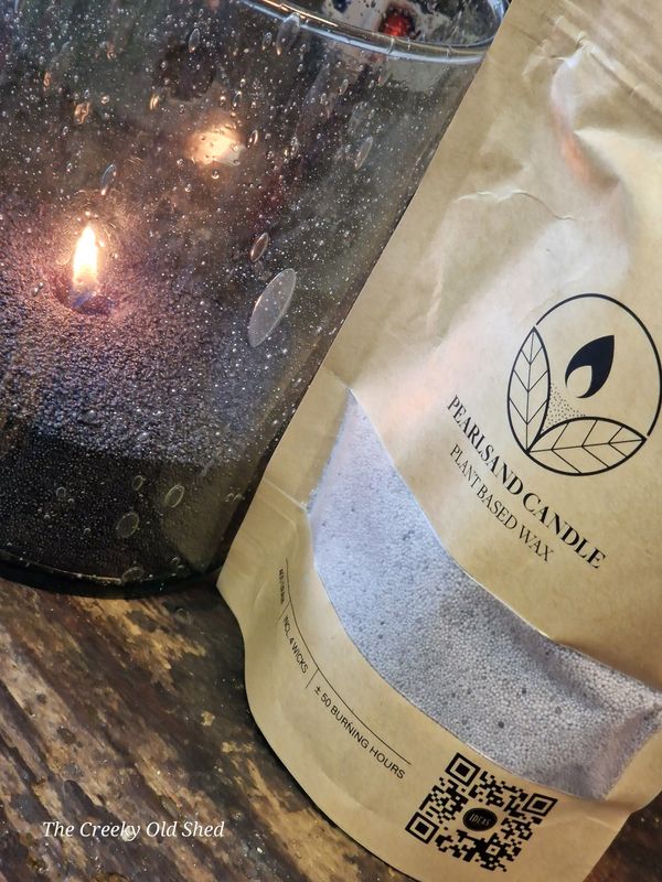 Kaarsen zand pearlssand Candle Light grey