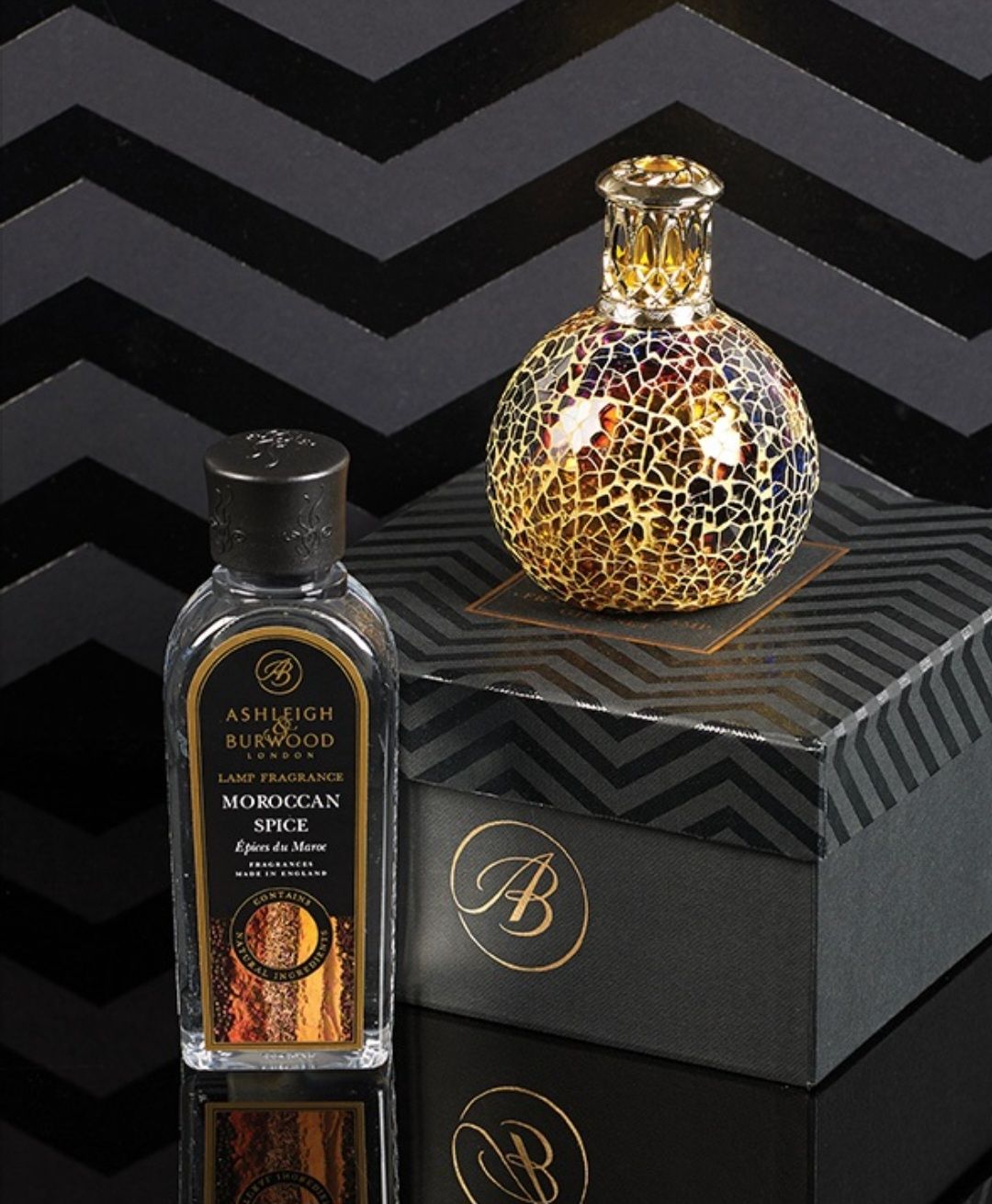 Golden Sunset + Morrocan Spice Geurlamp S goud-L19B19H11CM